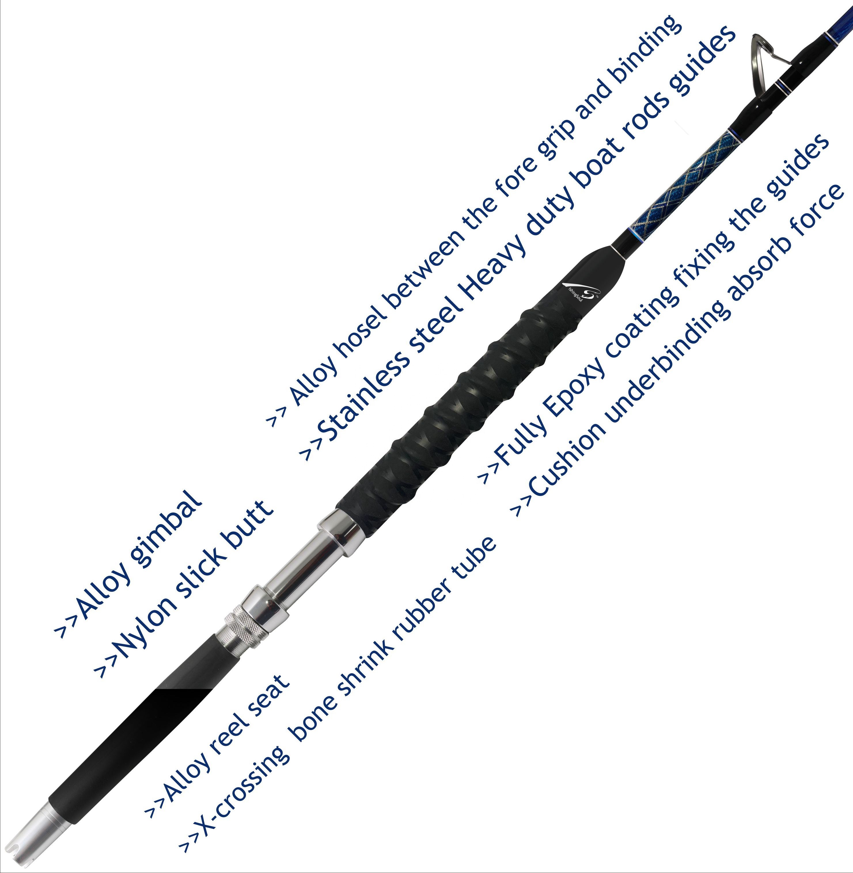 GMR316  Big game Boat trolling fishing rod pole