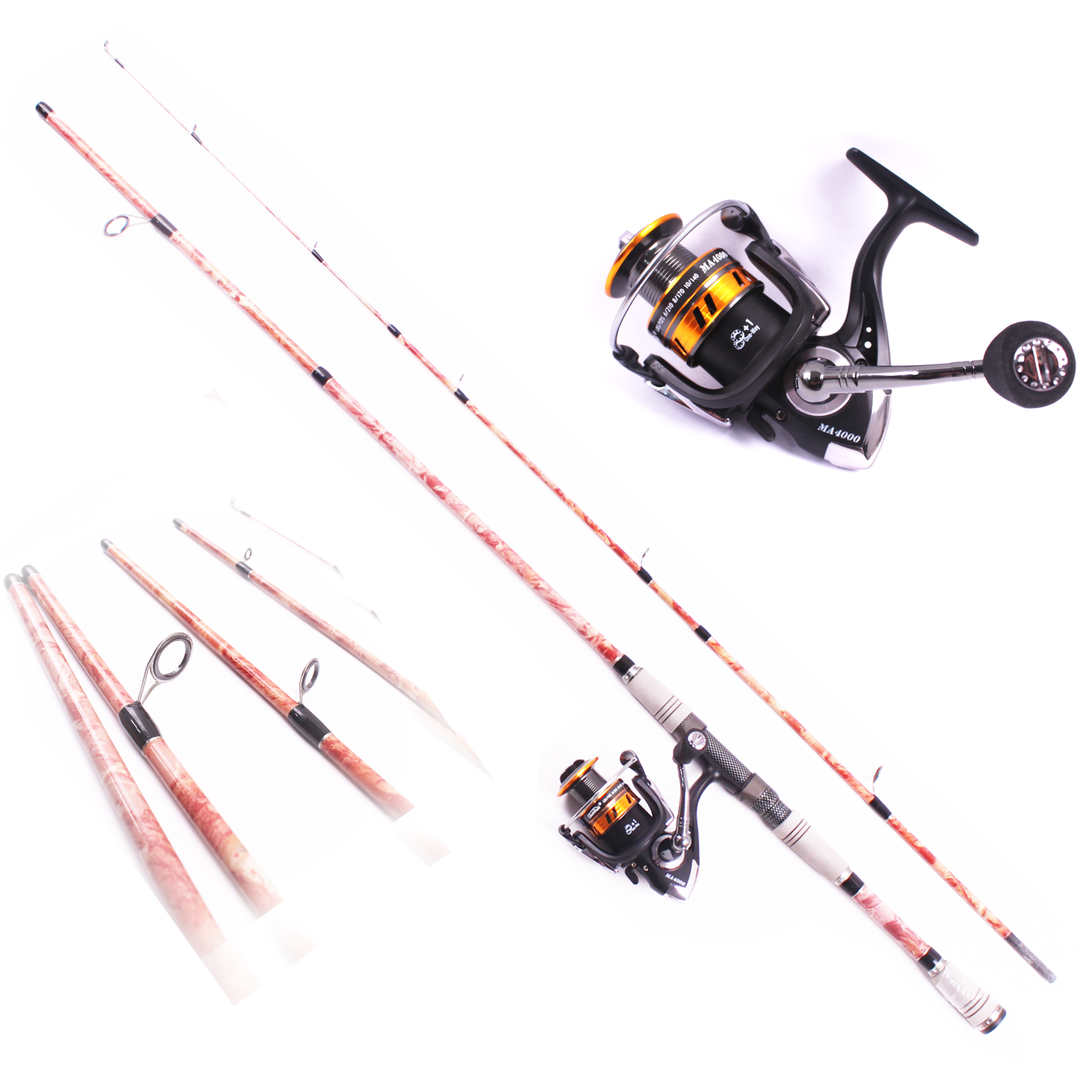 JSCB101  Multi section Travel  Spinning Fishing rod Combo